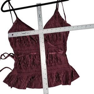 Red Ruffled Tie Front Sleeveless Camisole